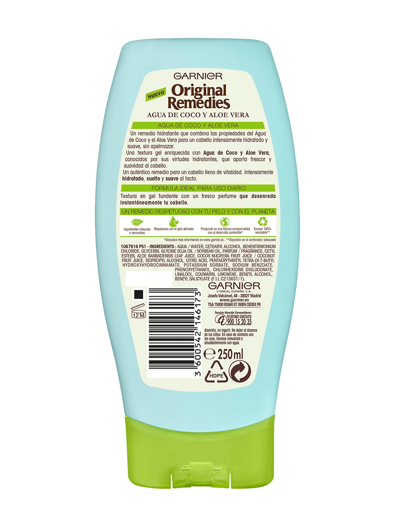 Acondicionador hidratante Agua de Coco y Aloe Vera